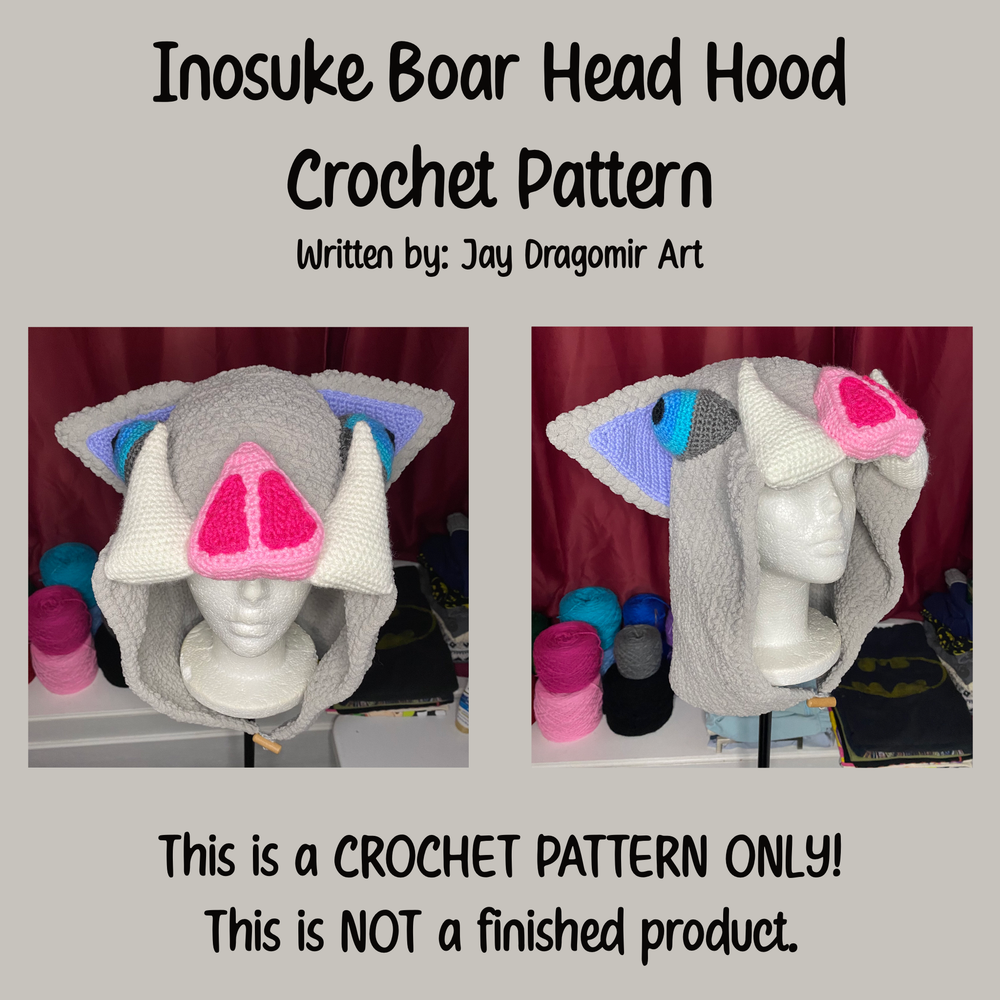 Inosuke Boar Head Hood Crochet Pattern