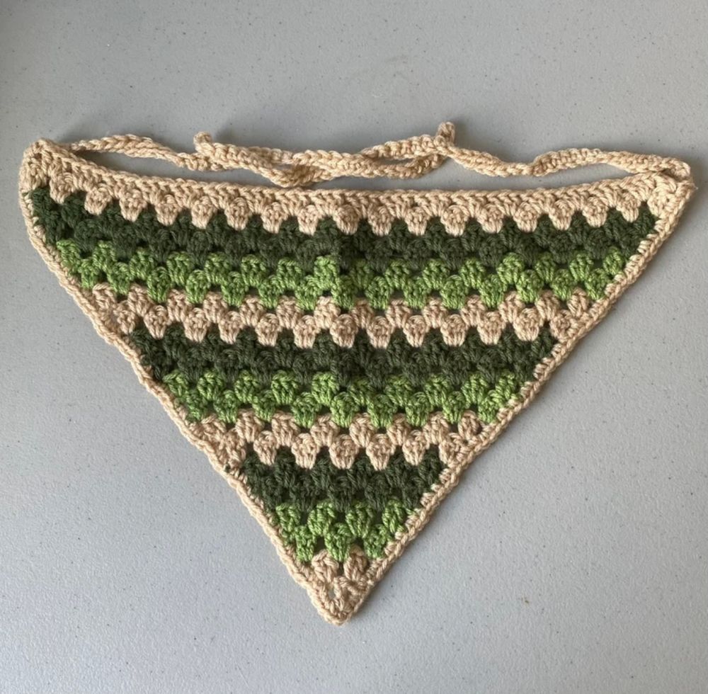 Beige & Green Bandana